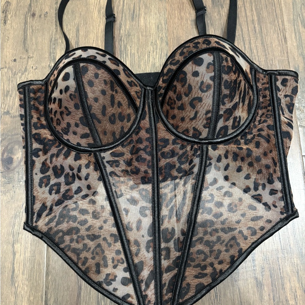 Leopard Print Bustier Corset